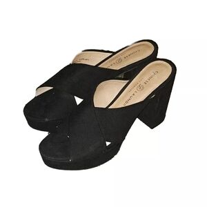 Chinese Laundry Black Chunky High Heels Size 8.5 SB6#8
